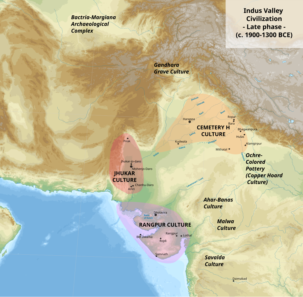 indus valley civilization line map