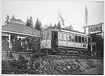 Tramstation Mälarhöjden bij de opening op 1 mei 1913