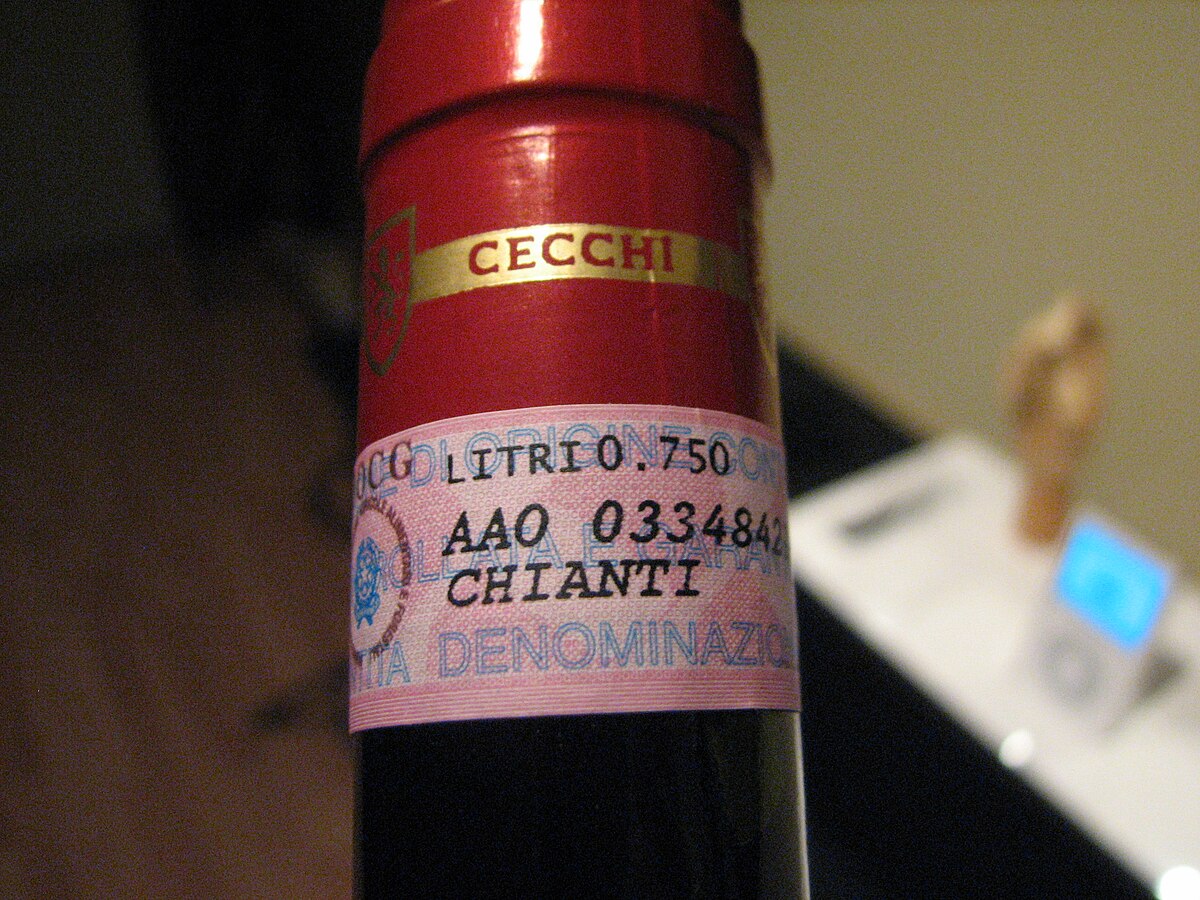 Вино зашло. Этикетка DOCG. Chianti Wine classification.