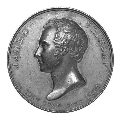 James Prinsep in medal cast c. 1840 from the National Portrait Gallery