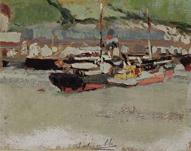 File:Joaquin Sorolla y Bastida - Barcos en un puerto.jpg