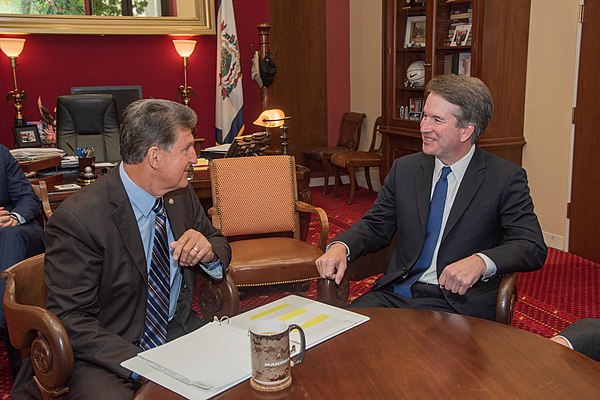 Manchin with Brett Kavanaugh in 2018.