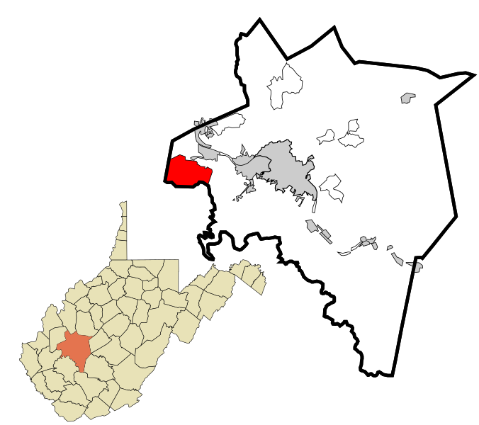 File:Kanawha County West Virginia incorporated and unincorporated areas Upper Falls highlighted.svg