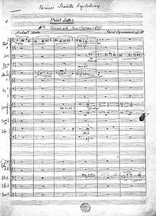 Autograph of the Stabat Mater score commissioned by Bronisław Krystall, 1926