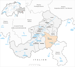 マローヤ地区内のポントレジーナの位置の位置図