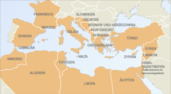 Countries surrounding the Mediterranean