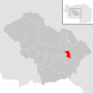 Placering af Knittelfeld kommune i Murtal -distriktet (klikbart kort)