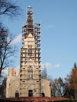 Kościół w Sobieszynie p.w.Podwyższenia Krzyża Świętego remontowany dzięki funduszom unijnym.JPG