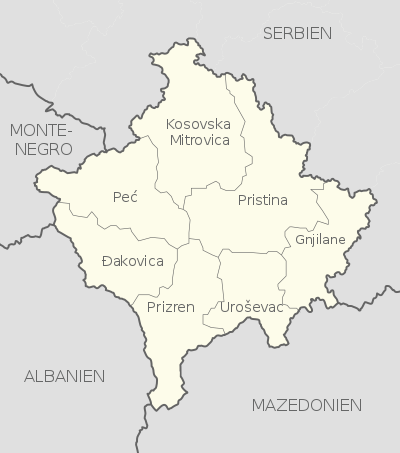 Kosovo (Kosovo independent), administrative divisions - de.svg