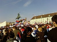 Kosovo is serbia protest in vienna 2.jpg