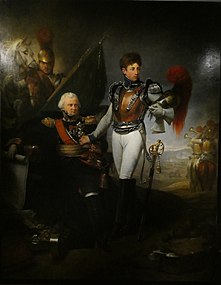 Le général de Lariboisière faisant ses adieux à son fils, lieutenant au 1er régiment de carabiniers, au début de la bataille de la Moskowa, le 7 septembre 1812, 1814, huile sur toile, 2,94 x 2,35 cm, Paris, musée de l'Armée