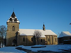 L'église sous la neige.