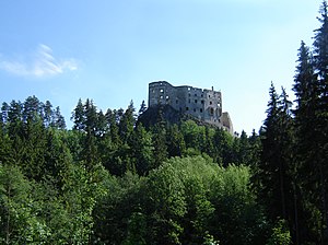 View of the castle ruins