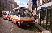 GM Buses 'Little Gem' MCW Metrorider in Piccadilly Gardens, Manchester in August 1987 Little Gem 1677.jpg