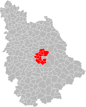Lokalisering av fellesskapet til kommunene Vienne og Moulière