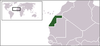 A map showing the location of Western Sahara