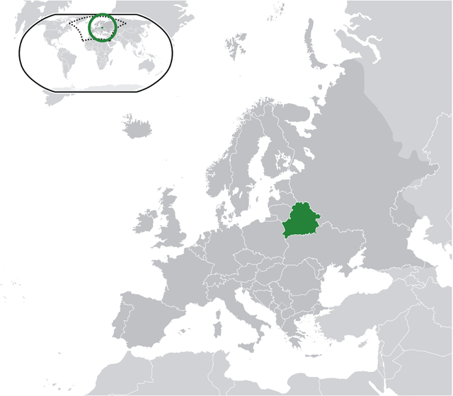 Location of ބެލަރޫސް (green)in Europe (dark grey)  –  [Legend]