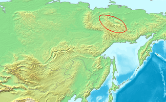 Location of the Tscherski Mountains