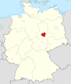 Map of Germany, position of the Salzlandkreis highlighted