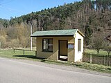 Čeština: Zastávka v Loukovičkách. Okres Liberec, Česká republika.