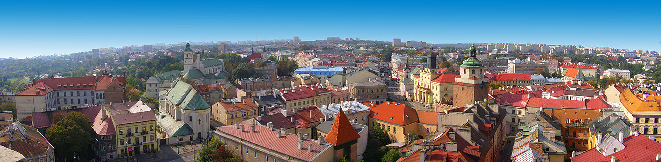 Panorama van Lublin vanaf de Trynitarska Toren