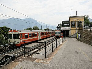 Parked trains at station