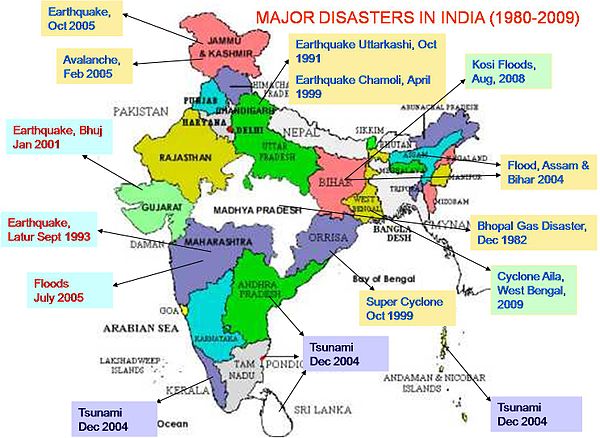 Major Disasters in India (1980–2009)