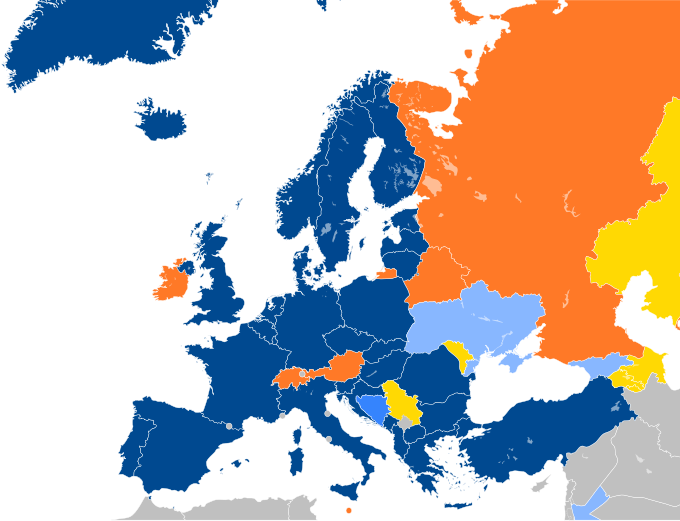 Emeritus reis-ul-ulema efendija Cerić jučer i  danas. A sutra?  680px-Major_NATO_affiliations_in_Europe.svg