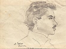 Late Shri Pratap Mullick made this sketch of Manoj Gupta while they were discussing Nagraj covers. Manoj Gupta by Pratap Mullick.jpg