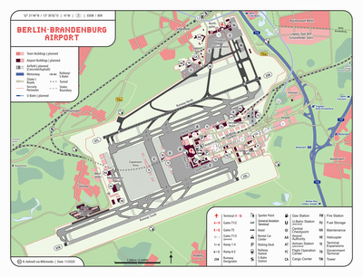 Aeropuerto de Berlín-Brandeburgo en el mapa