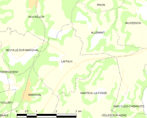 Poziția localității Laffaux