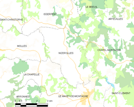 Mapa obce Nizerolles