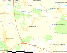 Mapa obce Montaulin