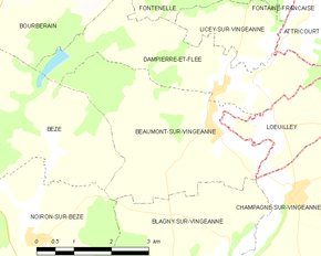Poziția localității Beaumont-sur-Vingeanne
