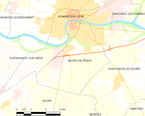 Poziția localității Bourg-de-Péage