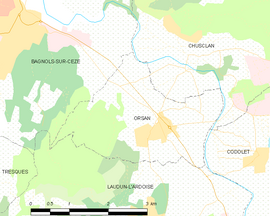 Mapa obce Orsan