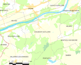 Mapa obce Chaumont-sur-Loire