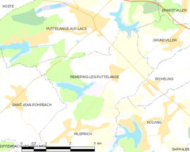 Mapa obce Rémering-lès-Puttelange