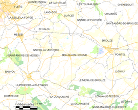 Mapa obce Bellou-en-Houlme