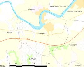 Mapa obce Lagrave