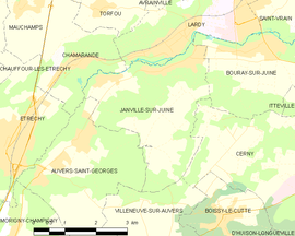 Mapa obce Janville-sur-Juine