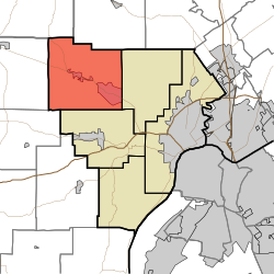 Location of Greenville Township in Floyd County