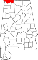 Map of Alabama highlighting Lauderdale County.svg