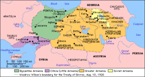 Հայոց Միջագետքը Մեծ Հայքի քարտեզի վրա