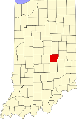 Locatie van Hancock County in Indiana