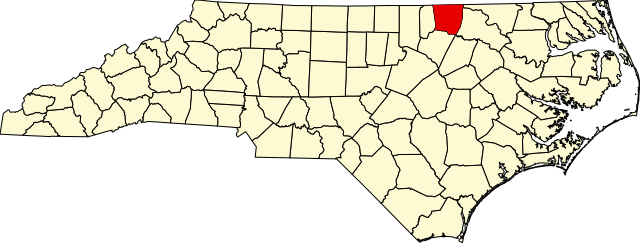 Map of North Carolina highlighting Warren County