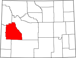 Karte von Sublette County innerhalb von Wyoming