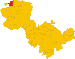 Monteleone d'Orvietos läge i Terni