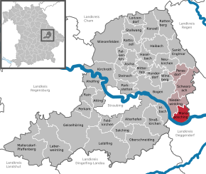 Poziția Mariaposching pe harta districtului Straubing-Bogen