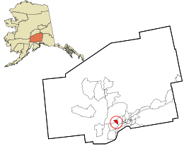 Localização em Matanuska-Susitna Borough e no estado do Alasca.